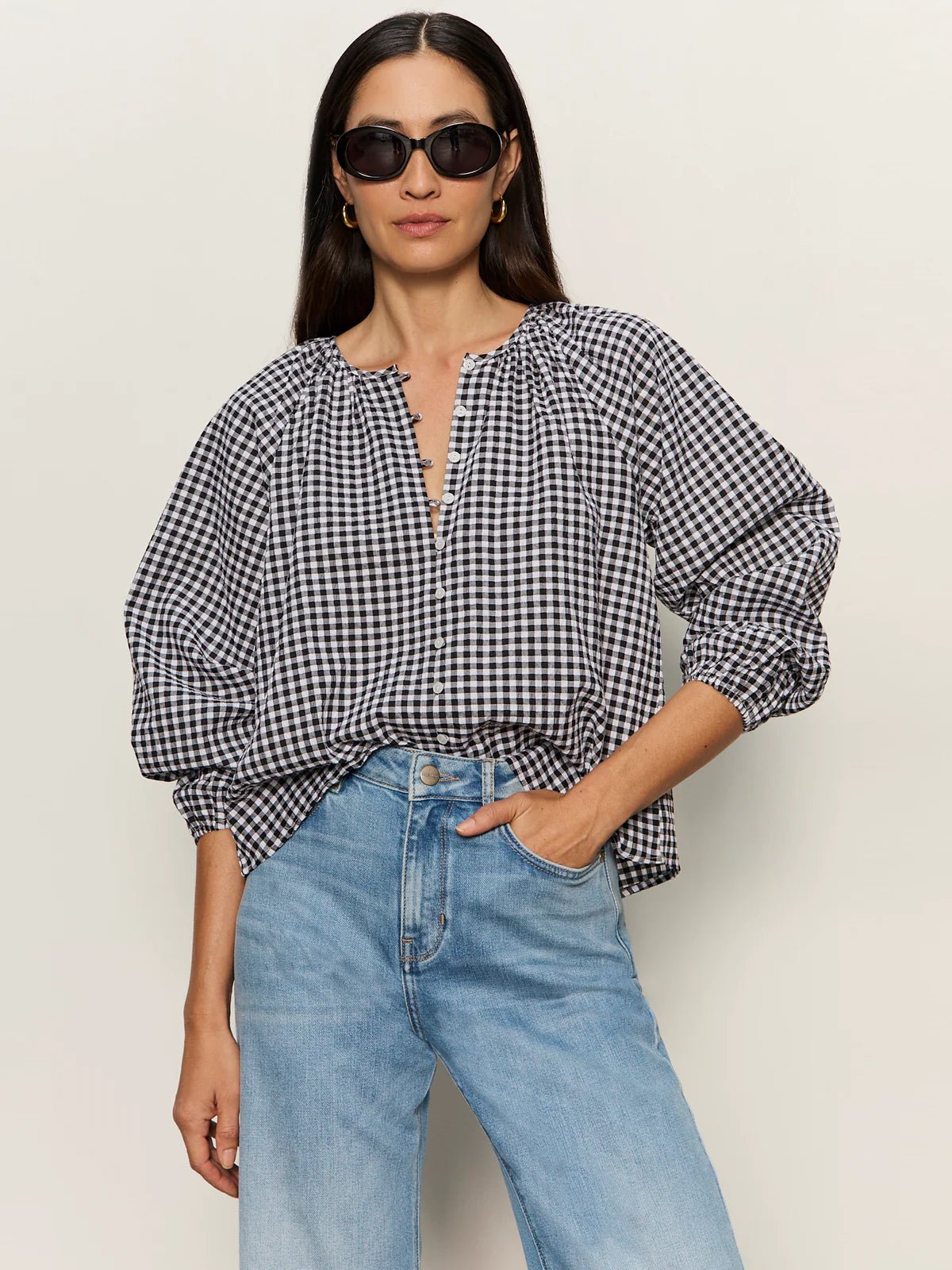 Rose & Lee Co Perfect Gingham Top, Picnic by Sanctuary Long Sleeve