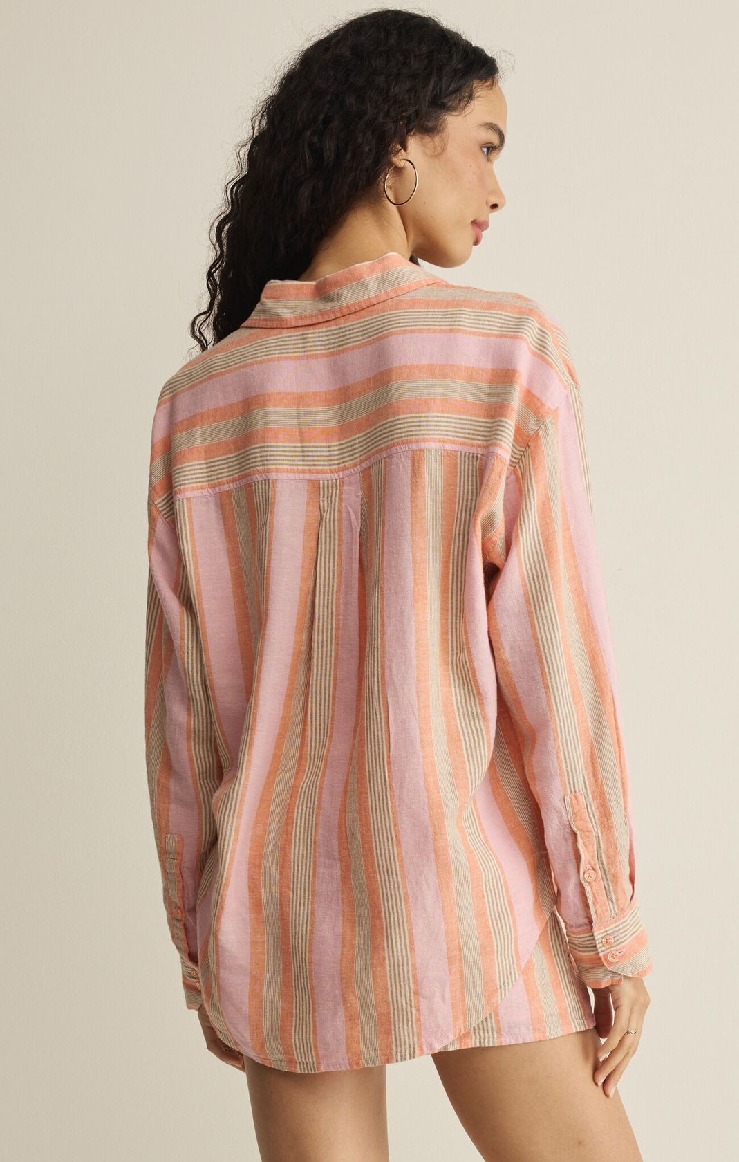 Rose & Lee Co Perfect Striped Top, Tiger Lily by Z Supply Long Sleeve