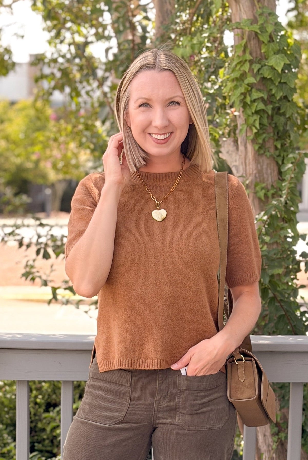 Rose & Lee Co Perfect Sweater Tee, Cocoa Powder by Sanctuary short sleeve