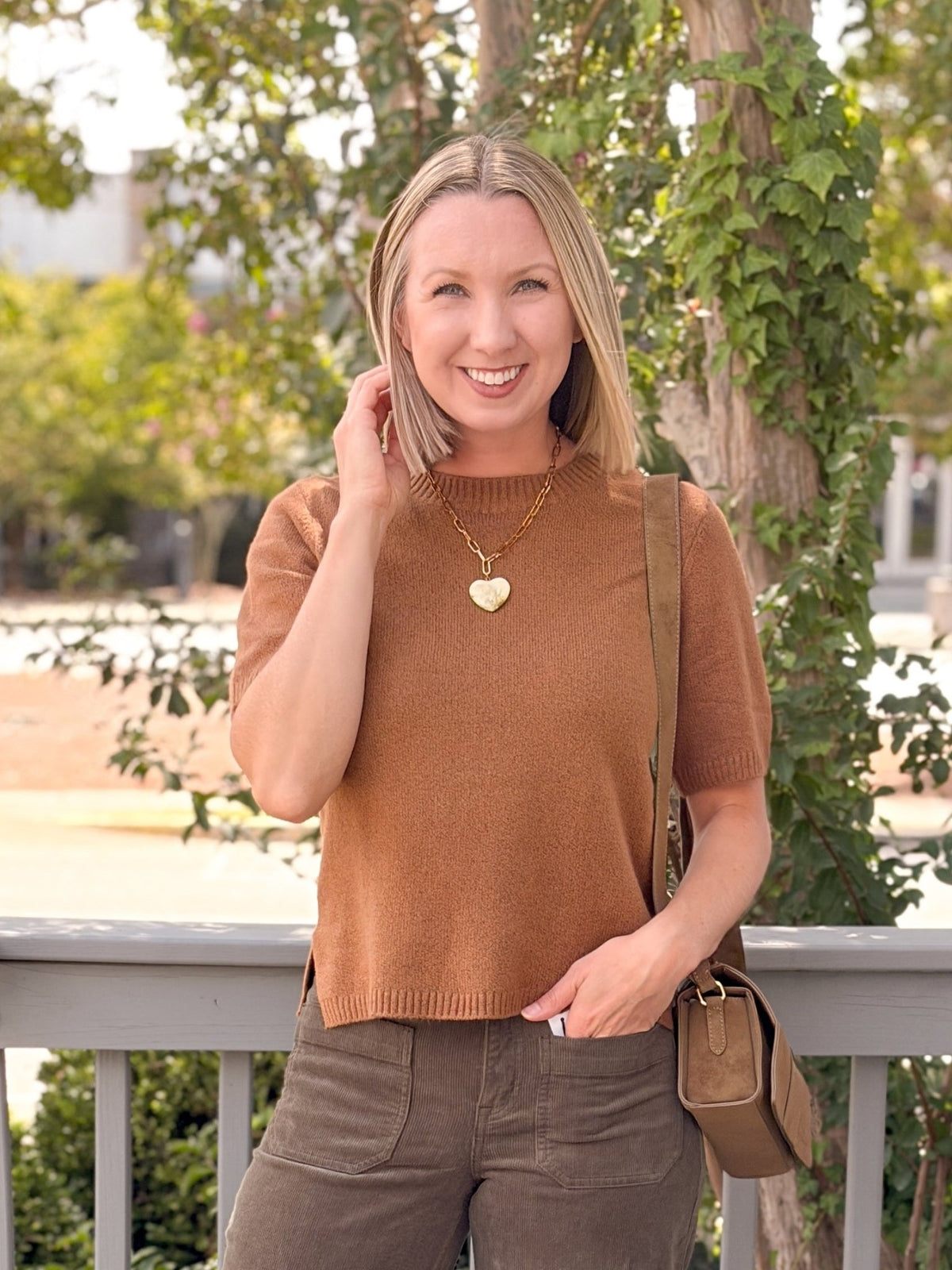Rose & Lee Co Perfect Sweater Tee, Cocoa Powder by Sanctuary short sleeve