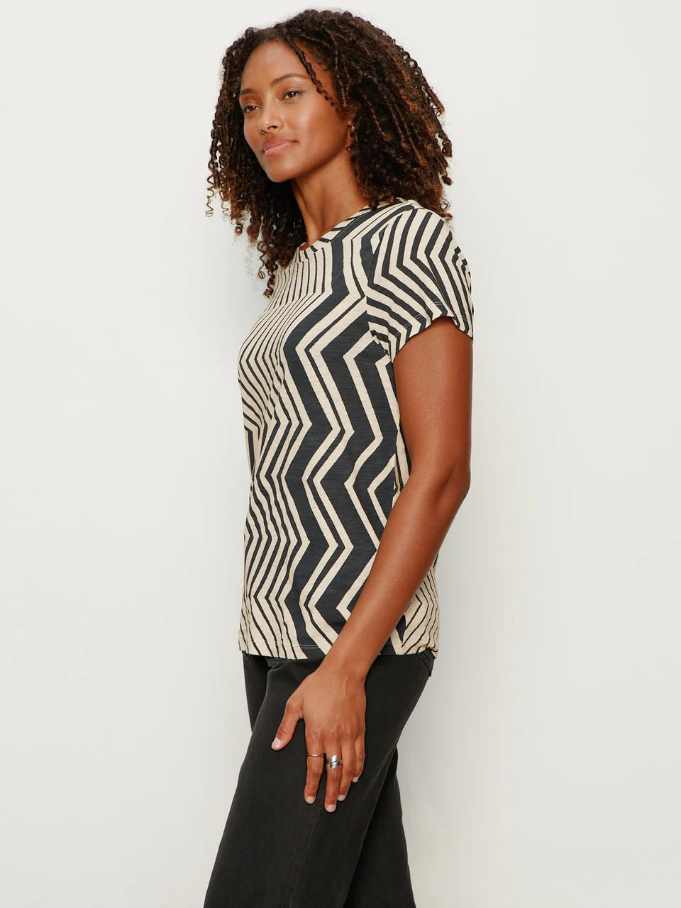 Chevron Stripe Short Sleeve Tee