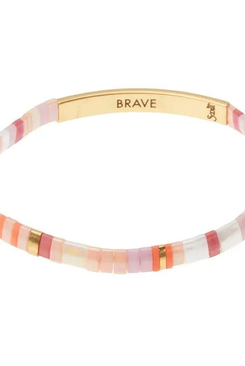 Rose & Lee Co Brave Miyuki Bracelet, Pink & Gold Bracelets