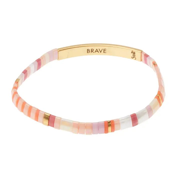 Rose & Lee Co Brave Miyuki Bracelet, Pink & Gold Bracelets