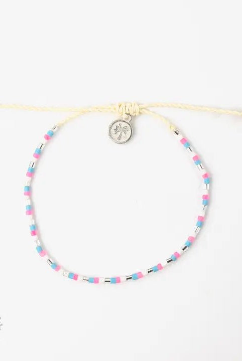 Rose & Lee Co Nusa Dainty Beaded Bracelet, Pink & Purple Bracelets
