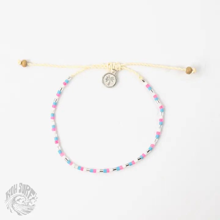 Rose & Lee Co Nusa Dainty Beaded Bracelet, Pink & Purple Bracelets