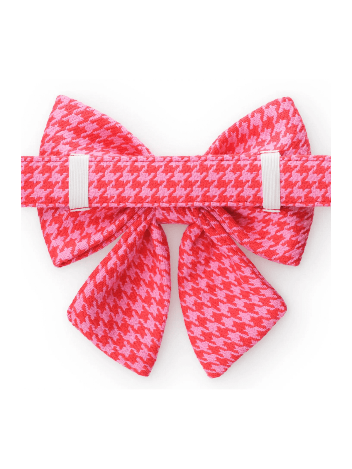 Rose & Lee Co The Foggy Dog Bow, Pink & Red Houndstooth Pets