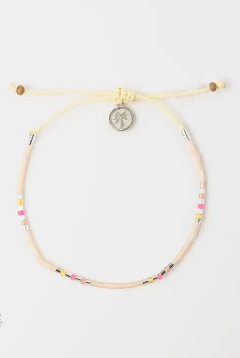 Rose & Lee Co Nusa Dainty Beaded Bracelet, Pink Tones Bracelets