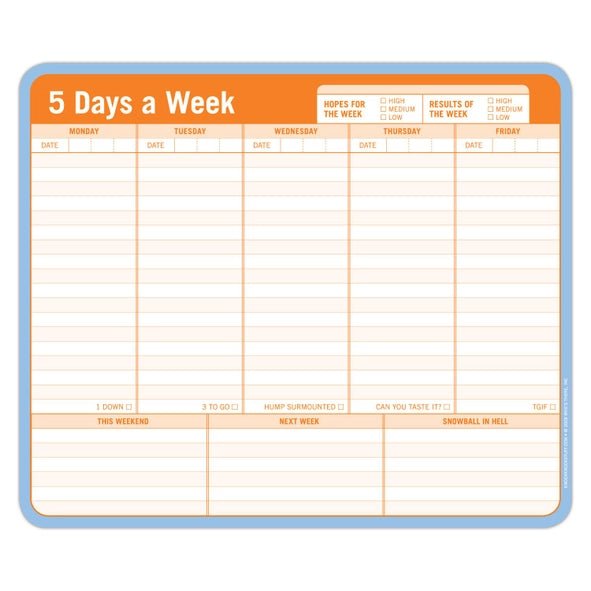 Rose & Lee Co 5 Days a Week Paper Mousepad Stationery