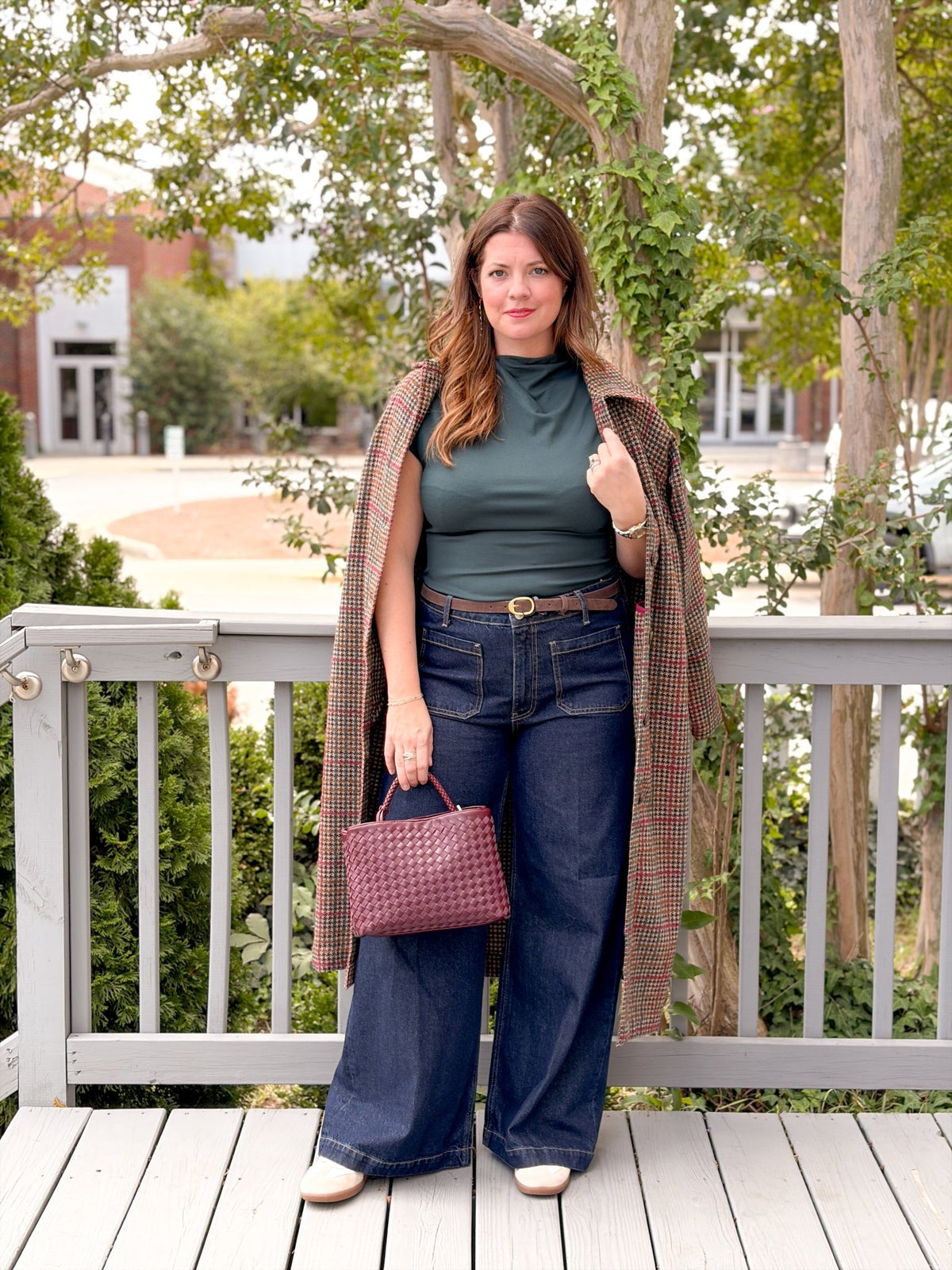 Rose & Lee Co Priscilla Top, Dark Teal Work Tops