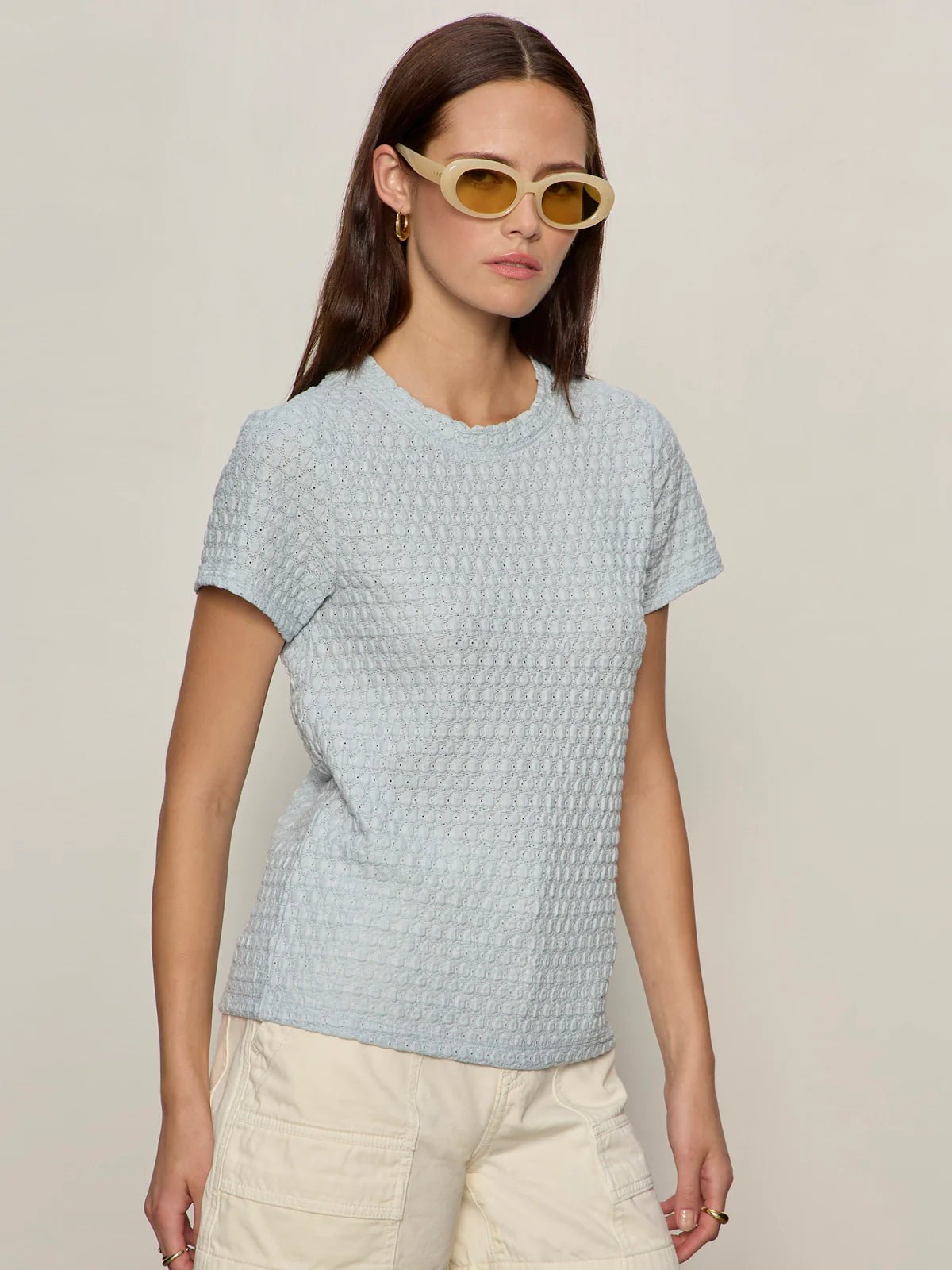 Rose & Lee Co Pucker Up Tee, Blue Aura by Sanctuary short sleeve