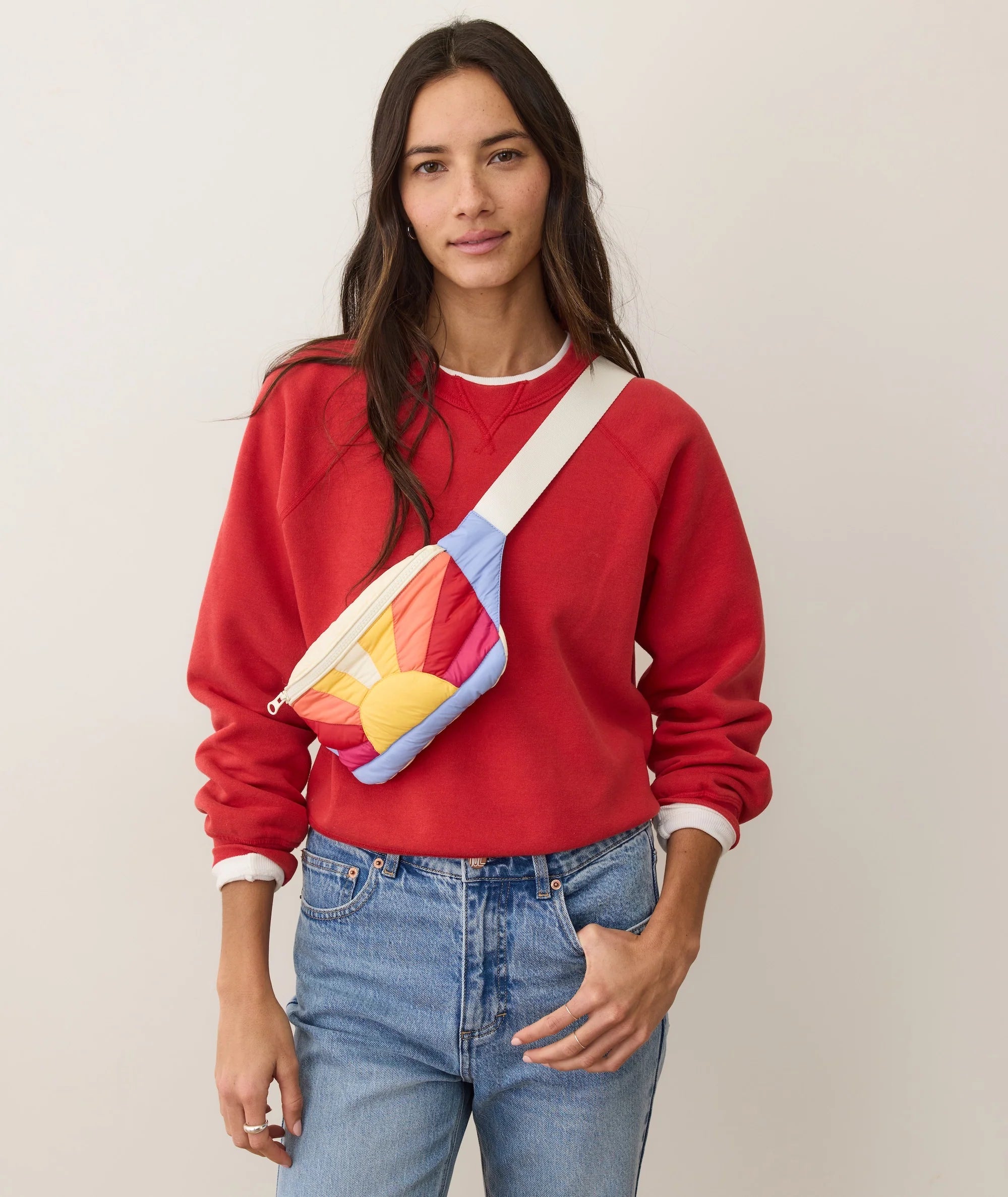 Sun Printed Puffer Fanny Pack