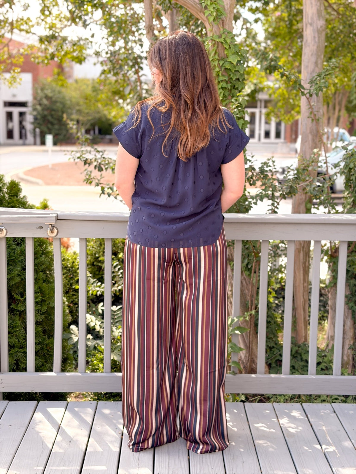 Rose & Lee Co Raina Pants, Burgundy Multi Pants