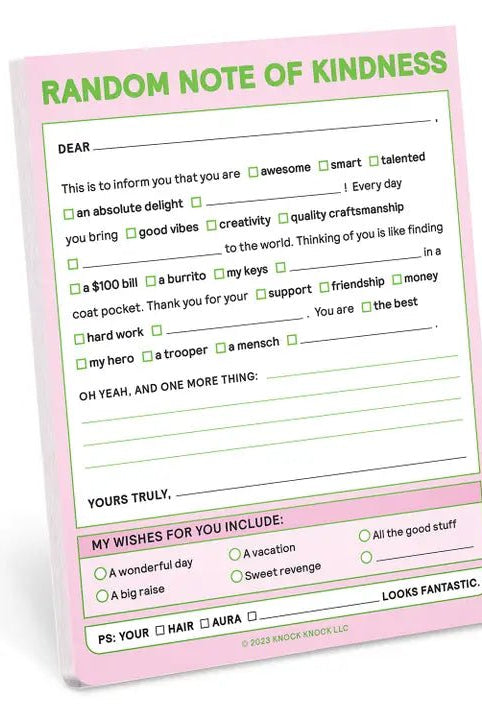 Rose & Lee Co Random Note of Kindness Note Pad Stationery