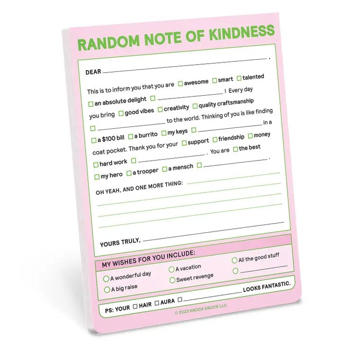Rose & Lee Co Random Note of Kindness Note Pad Stationery