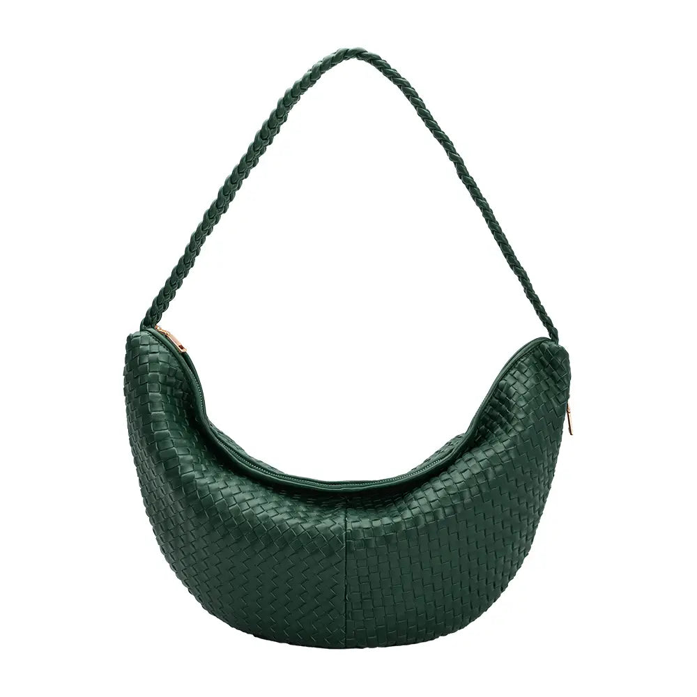 Green XL Vegan Leather Shoulder Bag