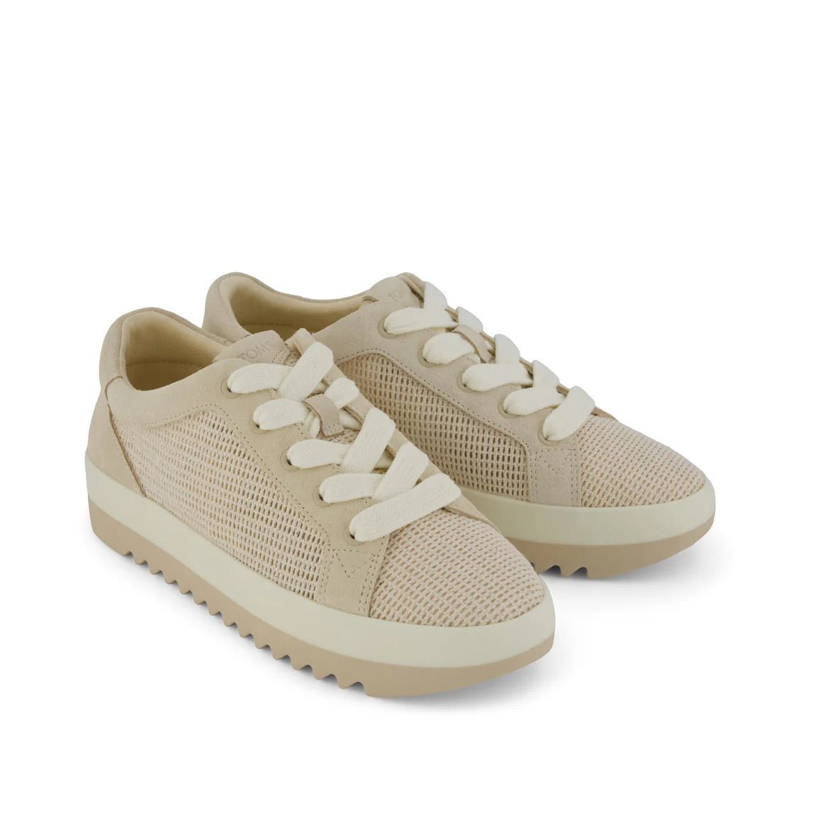 Rose & Lee Co Rea Lace - Up Platform Sneaker, Natural Mesh and Suede Accessories