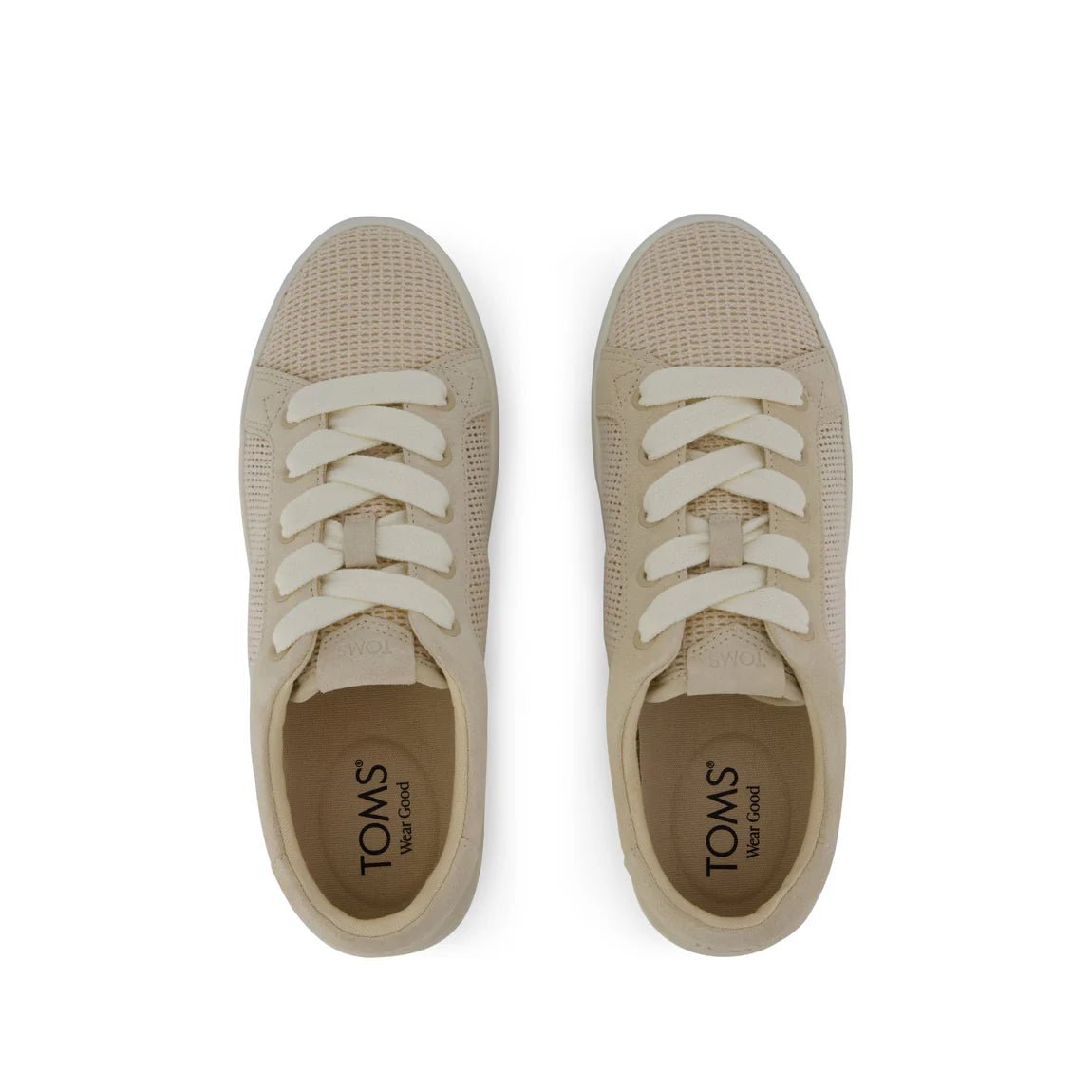 Rose & Lee Co Rea Lace - Up Platform Sneaker, Natural Mesh and Suede Accessories