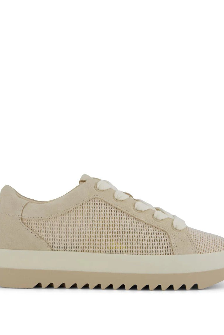 Rose & Lee Co Rea Lace - Up Platform Sneaker, Natural Mesh and Suede Accessories
