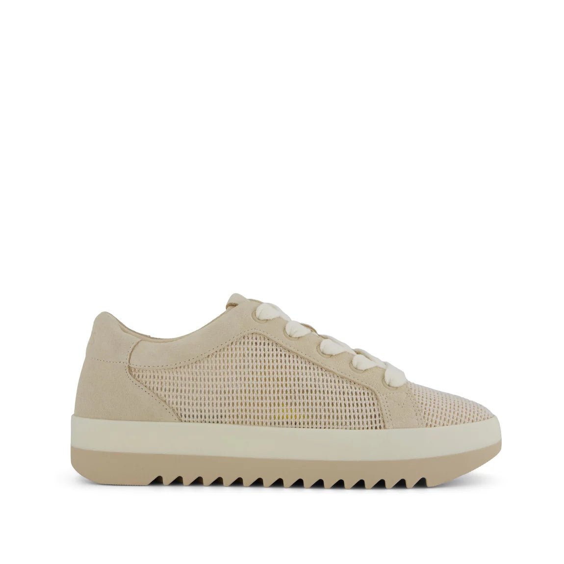 Rose & Lee Co Rea Lace - Up Platform Sneaker, Natural Mesh and Suede Accessories
