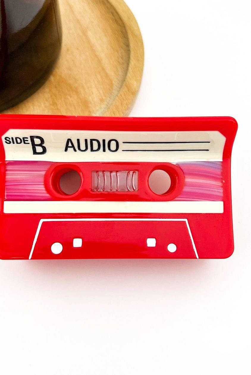 Rose & Lee Co Red Cassette Tape Claw Clip Accessories