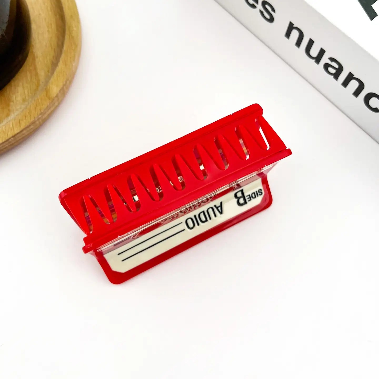 Red Cassette Tape Claw Clip