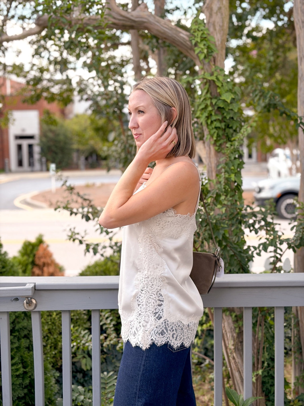 Rose & Lee Co Roselle Lace Tank, Frosted Pearl by Z Supply Tanks