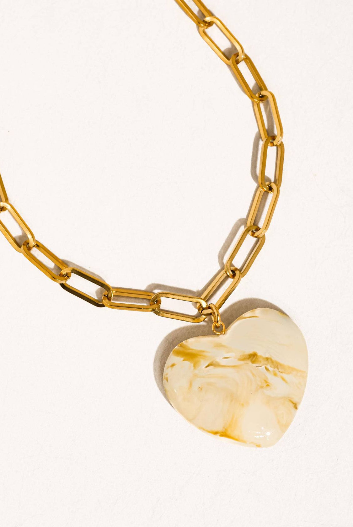 Rose & Lee Co Rouelle Heart Chain Necklace, 18k Gold Necklaces