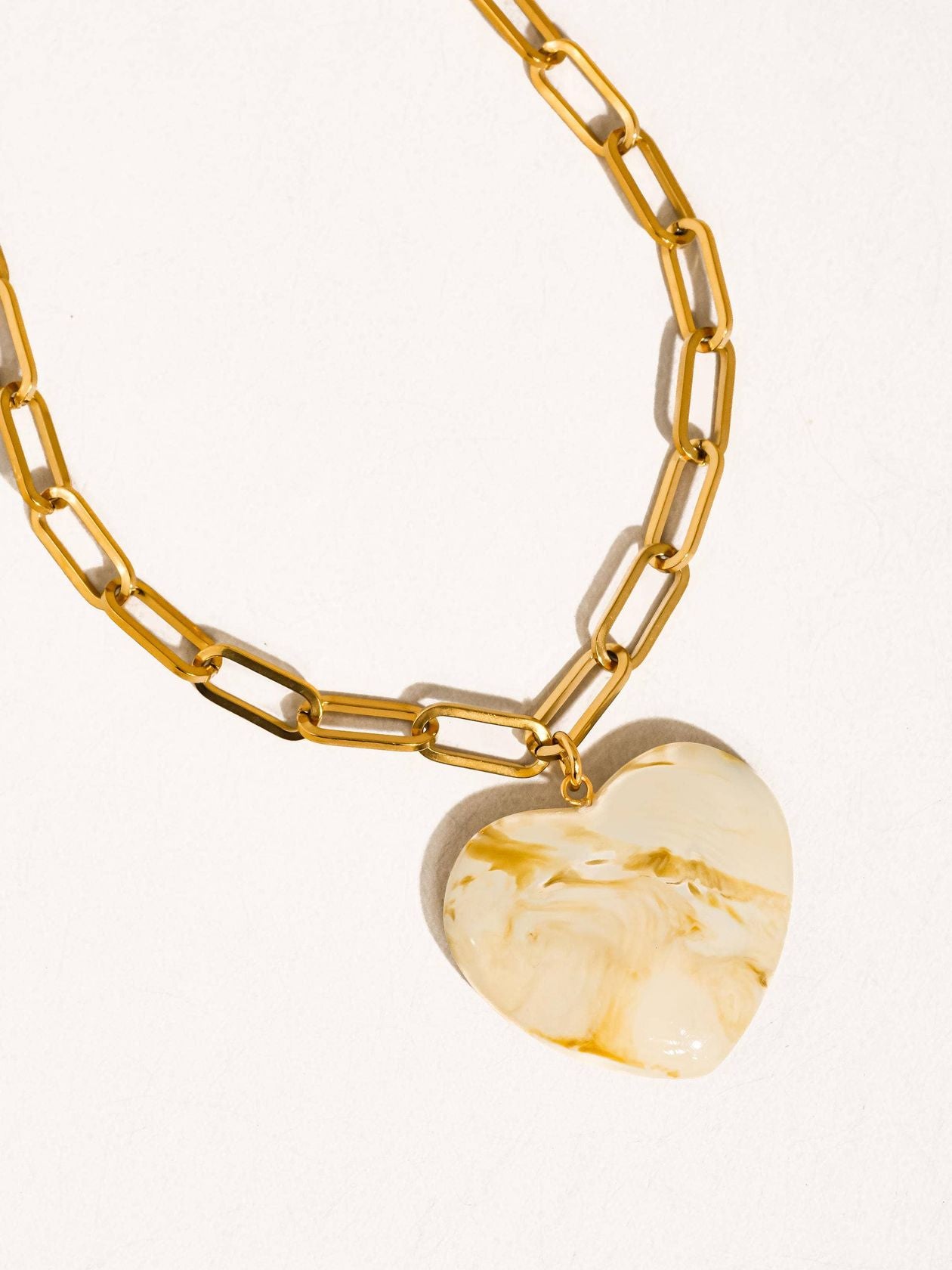 Rose & Lee Co Rouelle Heart Chain Necklace, 18k Gold Necklaces