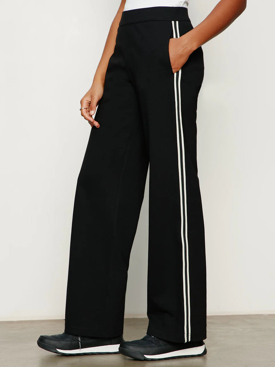 Black Wide Leg Track Pants