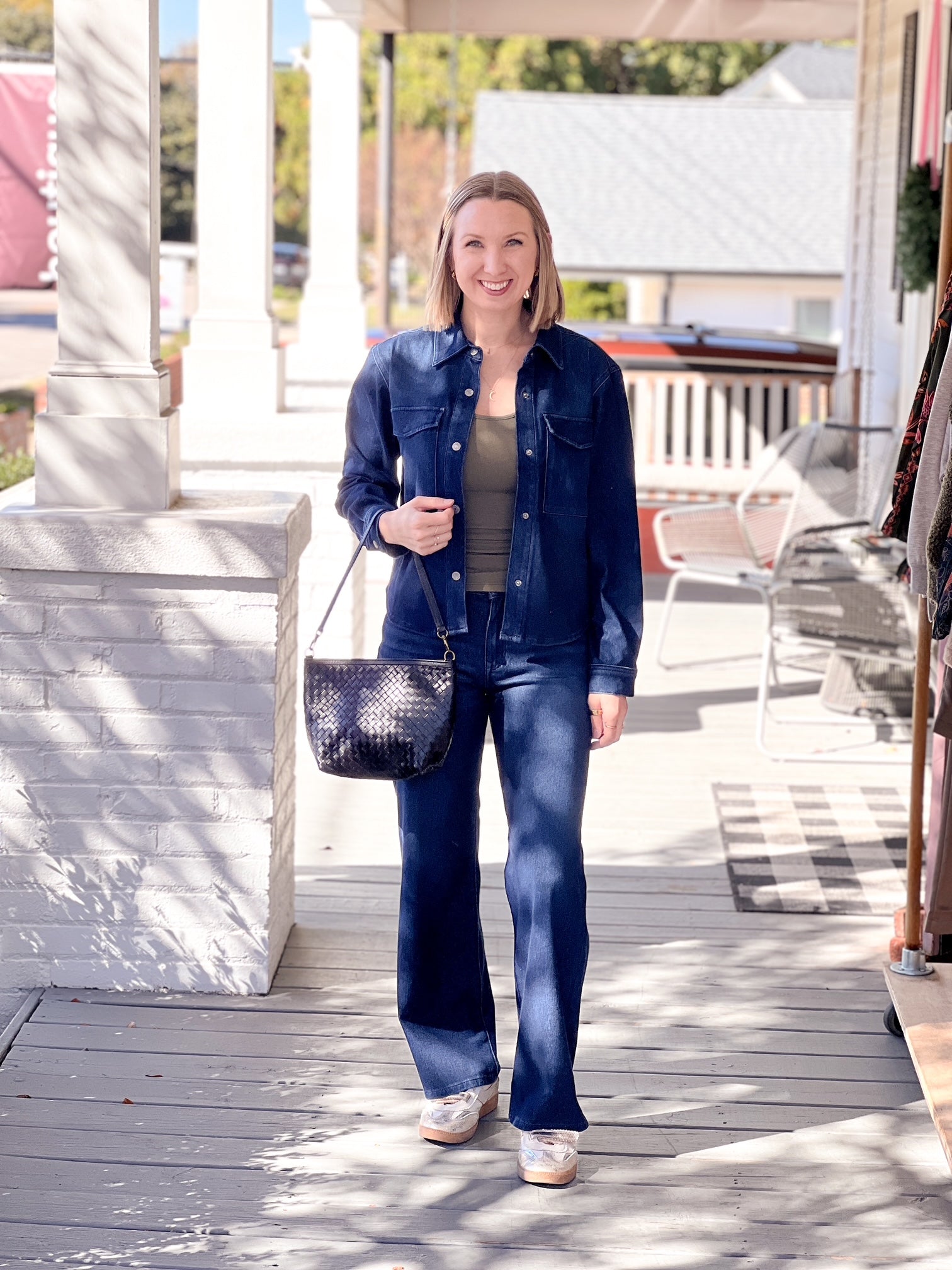 Dark Blue Straight Leg Denim Jeans