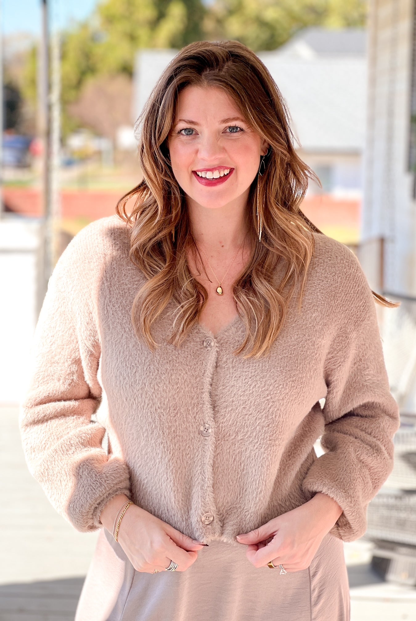 Lightweight & Fuzzy Neutral Cardigan
