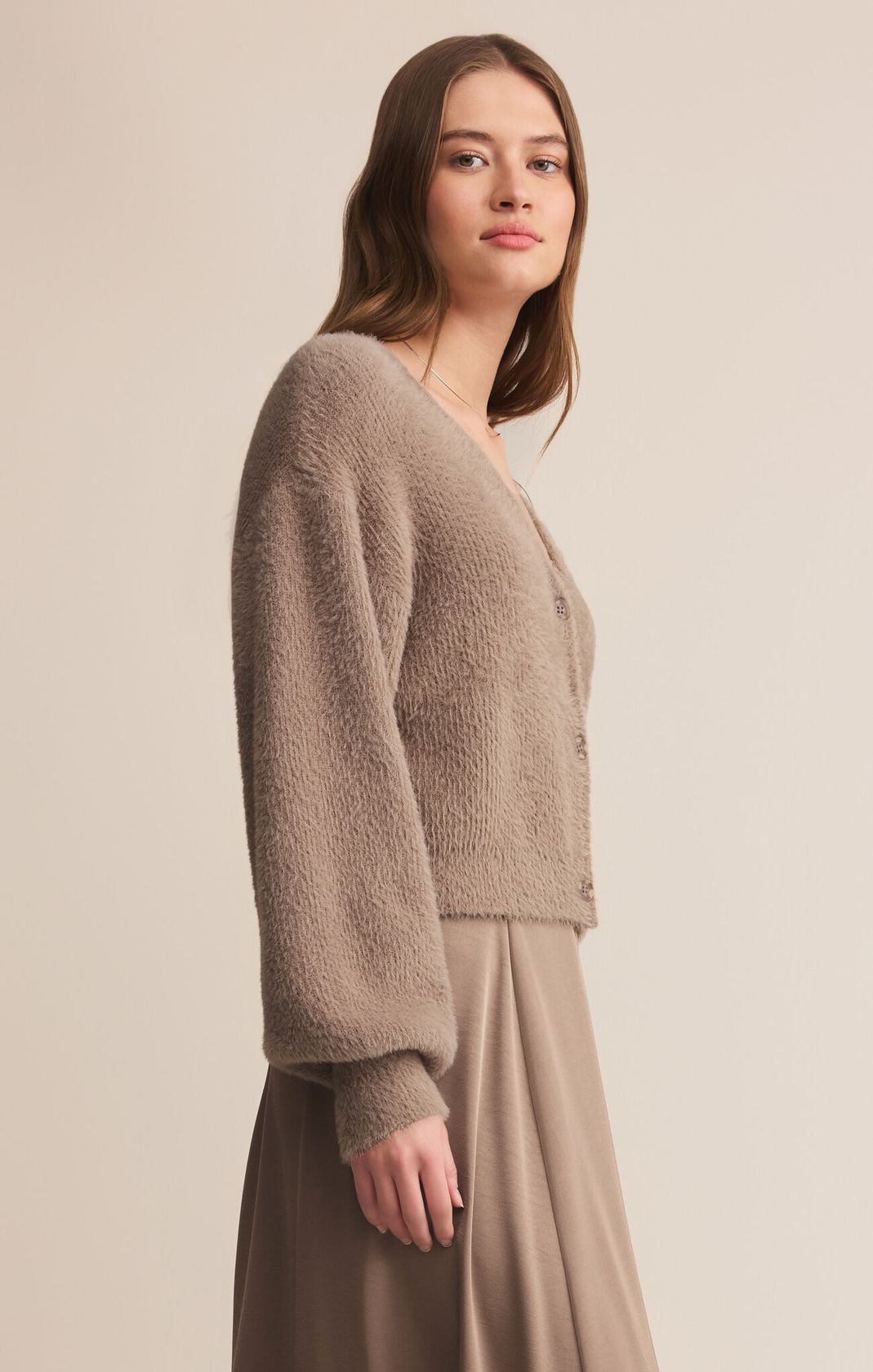 Lightweight & Fuzzy Neutral Cardigan