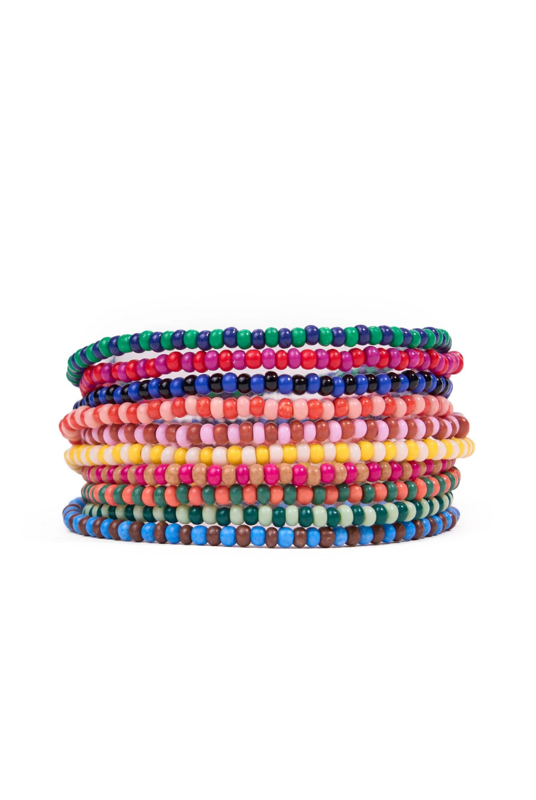 Rose & Lee Co Sage Beaded 10 Strand Bracelets, Multi Bracelets