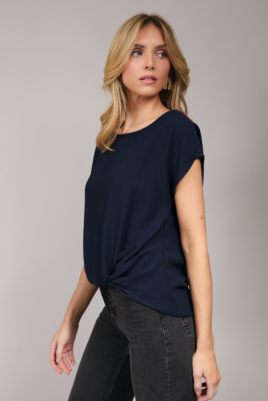 Rose & Lee Co Sandra Top, Navy Work Tops