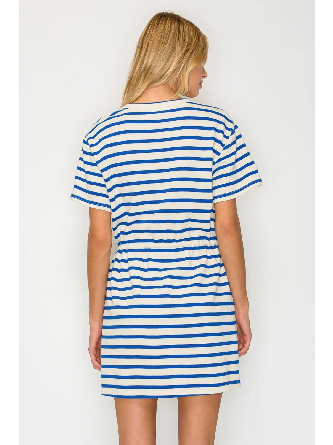 Rose & Lee Co Sapphire Waves Dress, Blue/White Casual Dresses