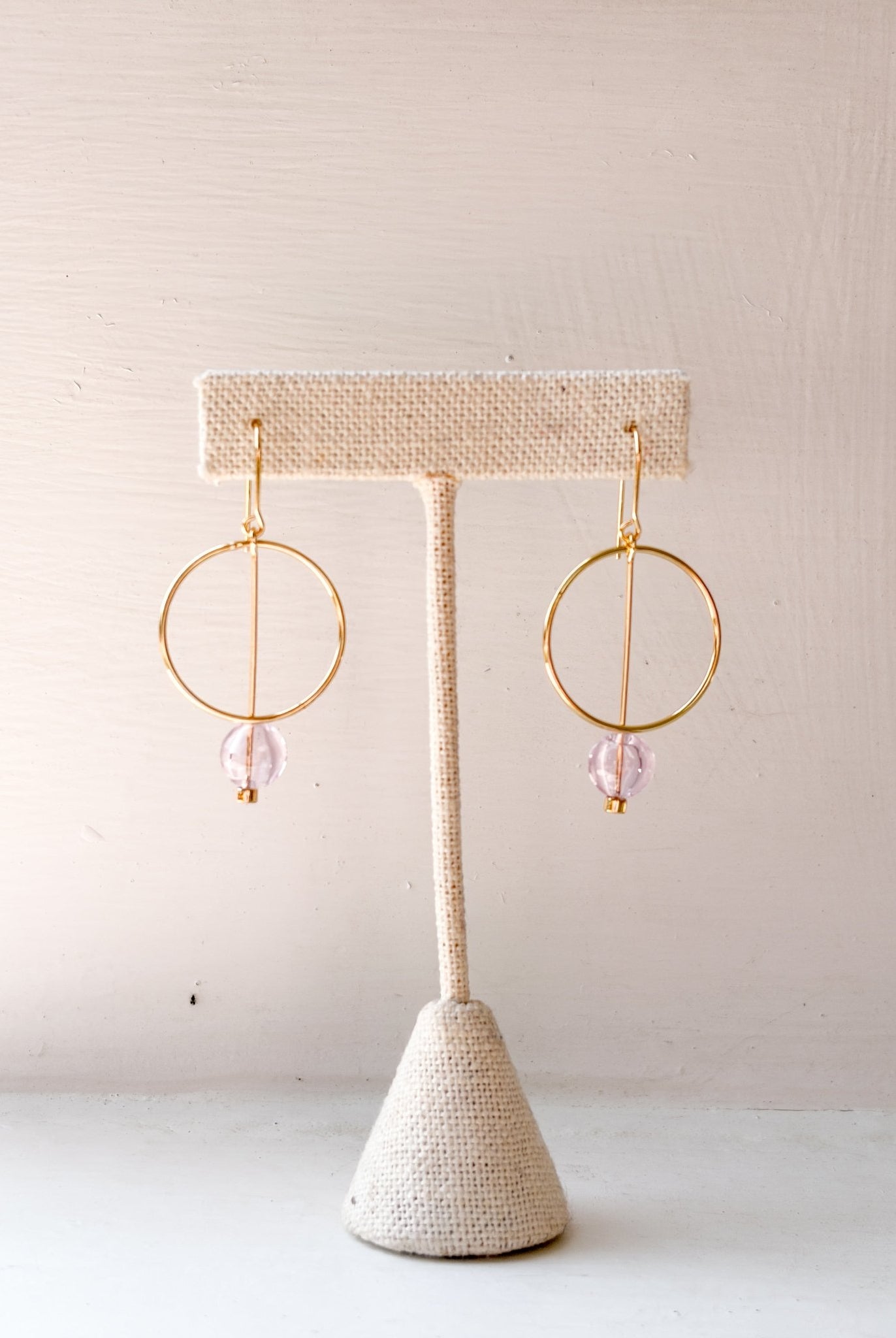 Rose & Lee Co Refined Glass Drop Earrings, Pink/Gold Earrings