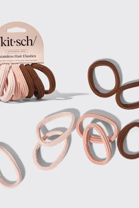 Rose & Lee Co Seamless Hair Elastics 8 pc Set, Rosewood Hair