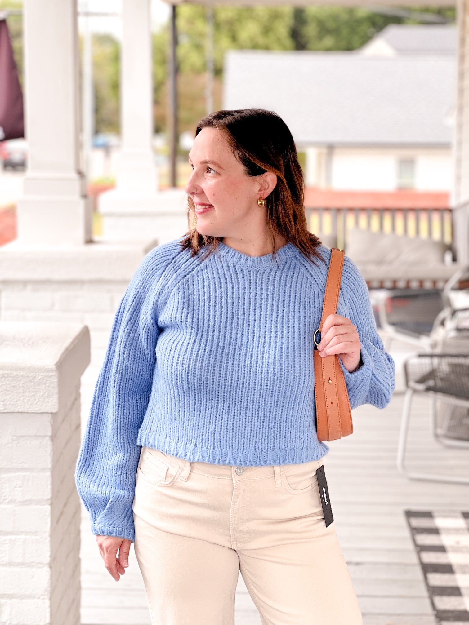 Midweight Long Sleeve Blue Sweater
