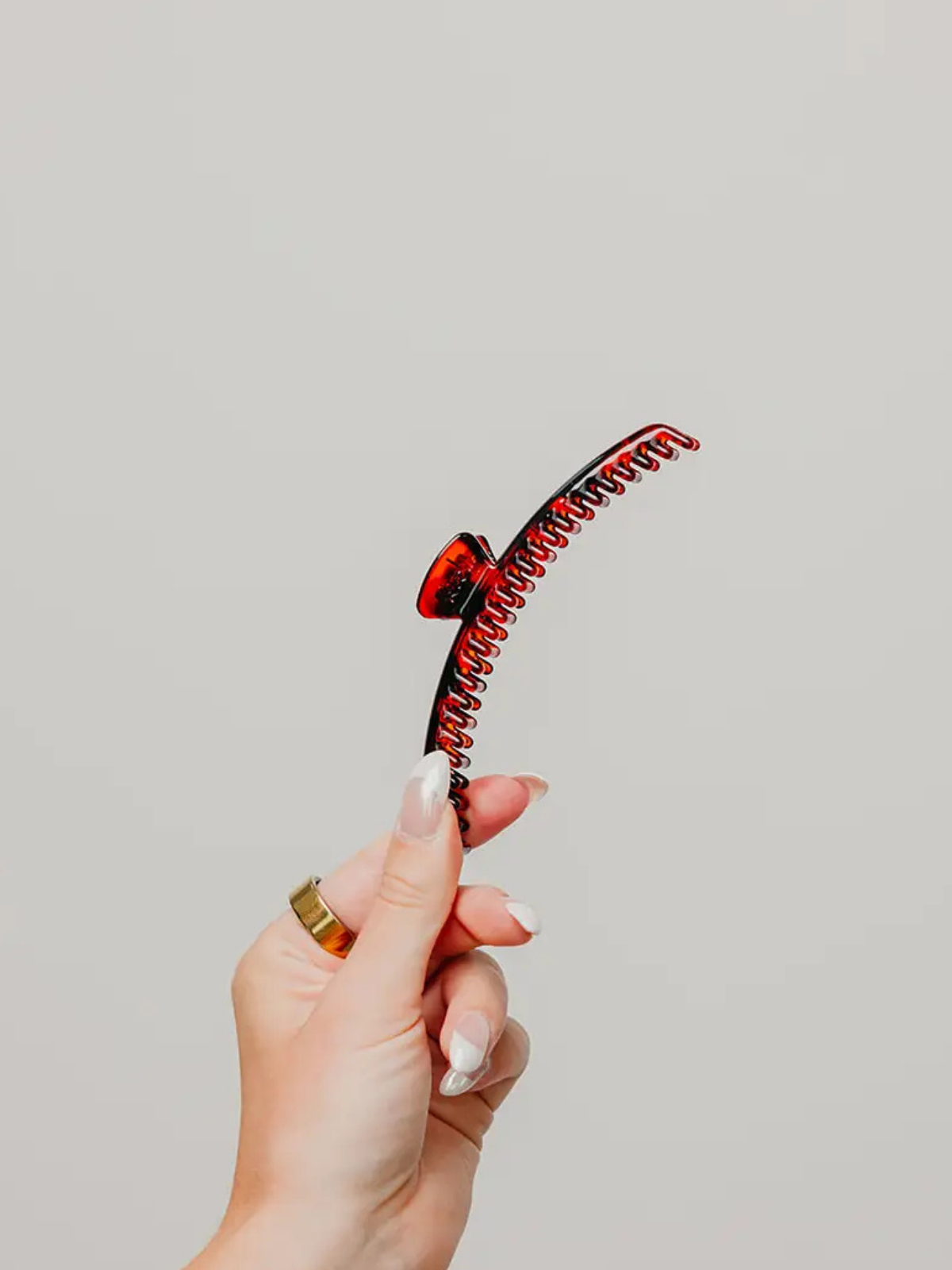 Rose & Lee Co Shiny Hold Everything Claw Clip, Dark Tortoise Hair