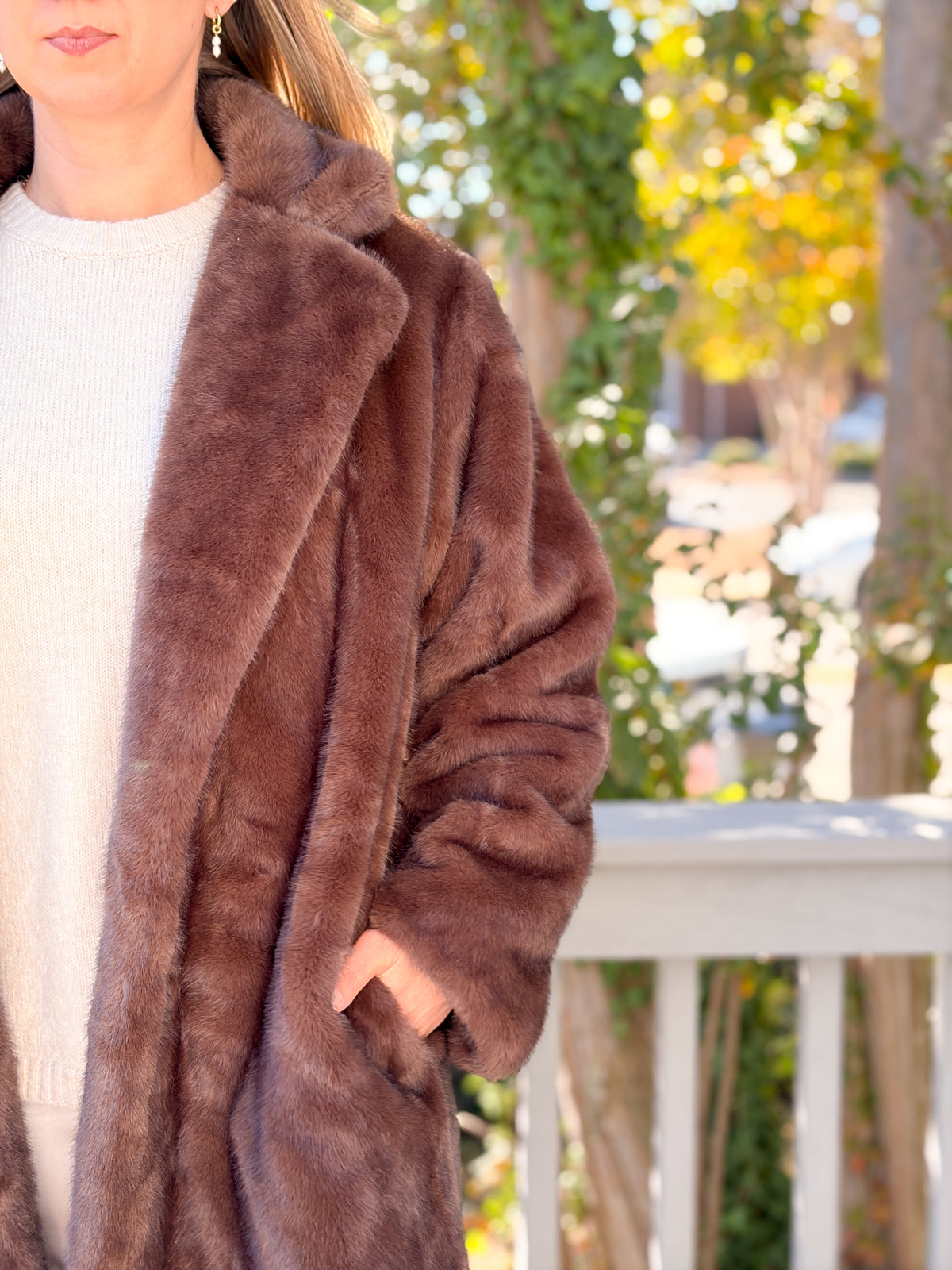 Rose & Lee Co Shyloh Fur Coat, Oak Jackets