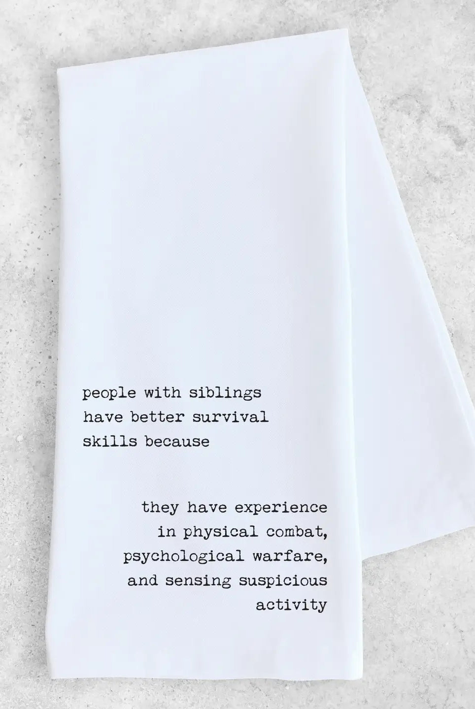 Rose & Lee Co Sibling Survival Skills Tea Towel Home & Gifts