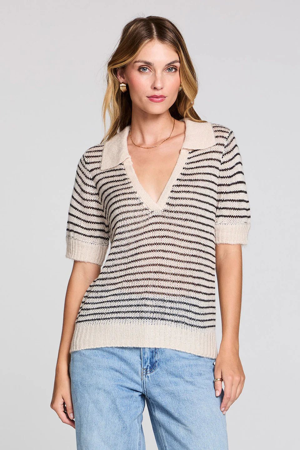 Rose & Lee Co Siera Top, Natural short sleeve