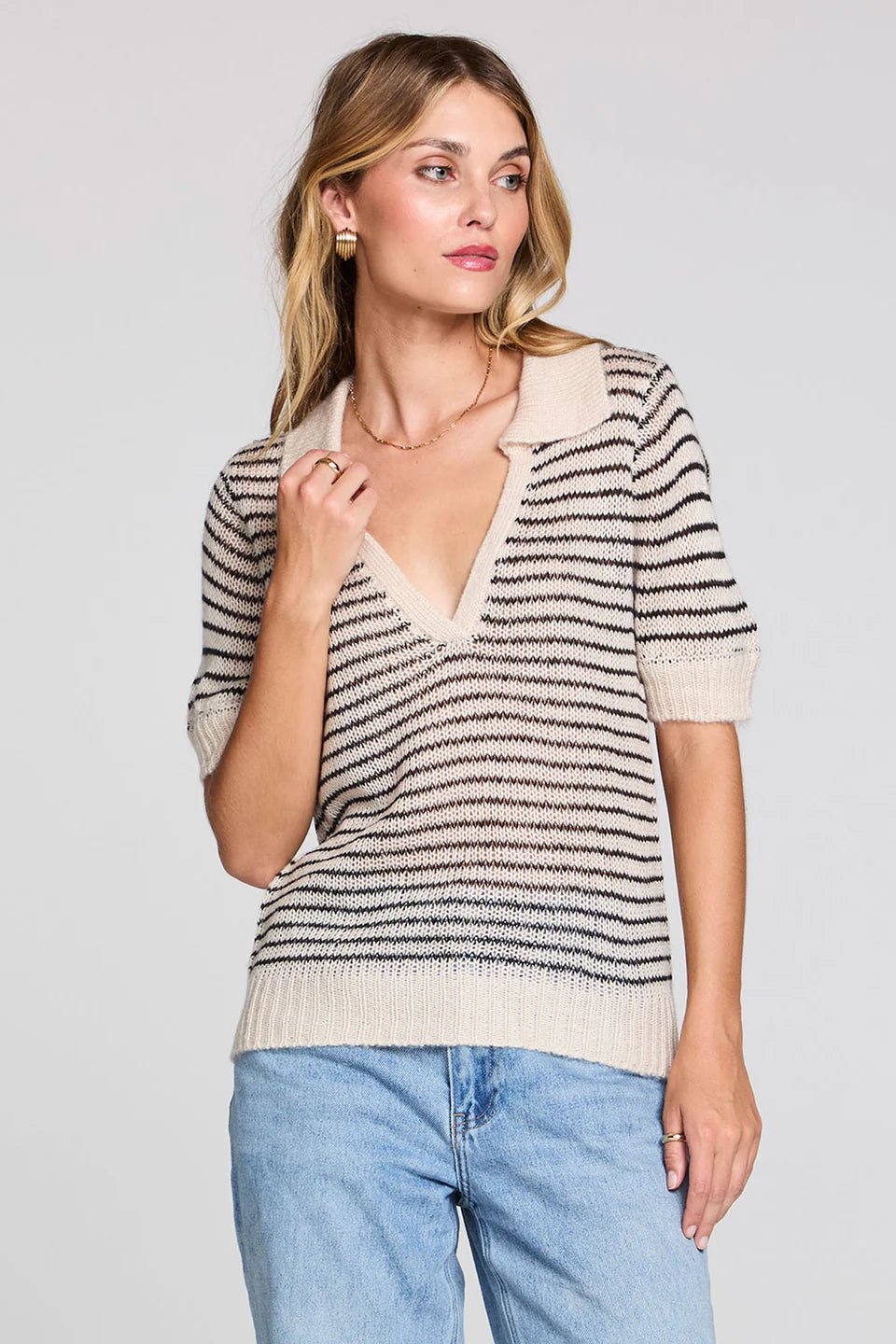 Rose & Lee Co Siera Top, Natural short sleeve