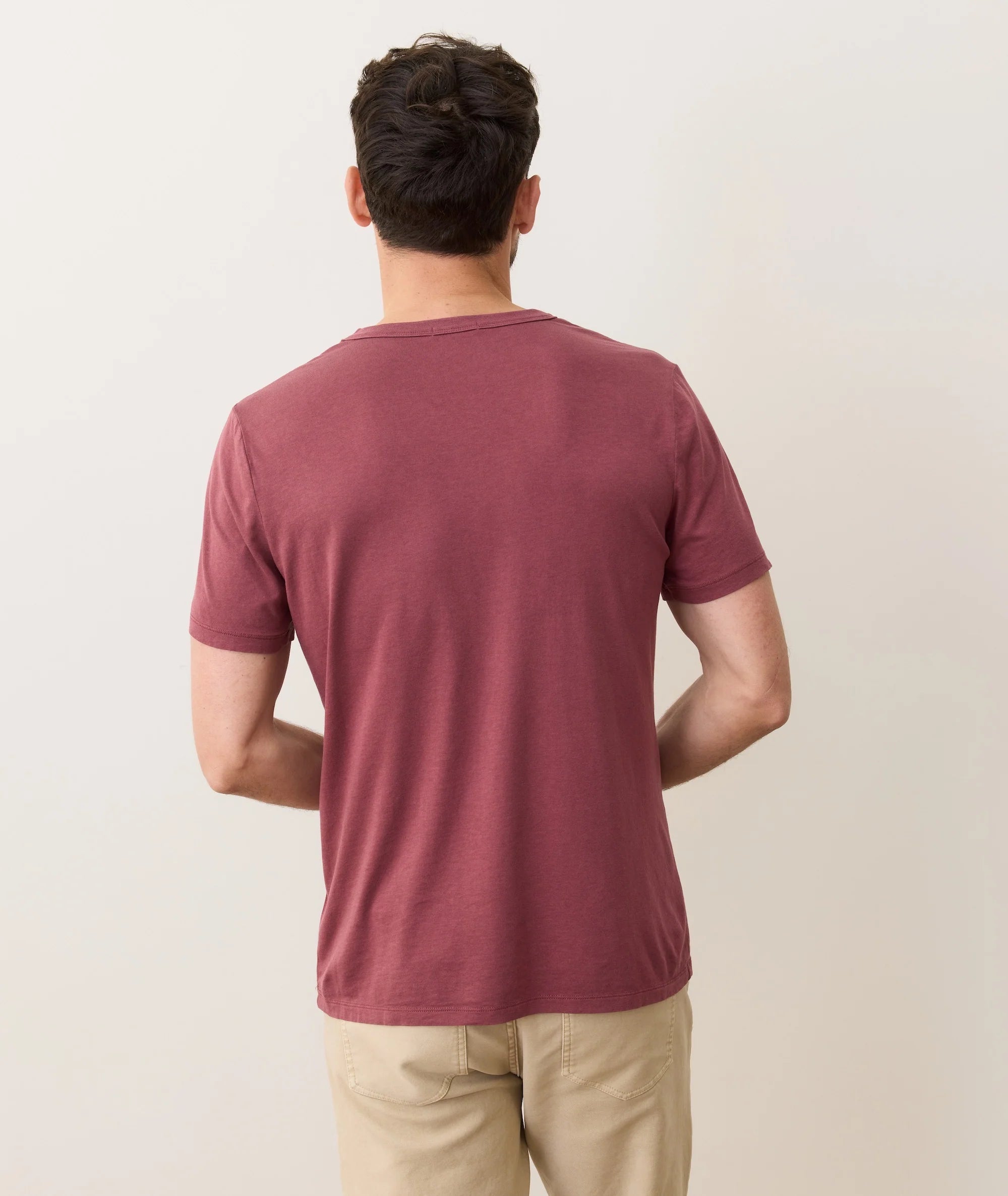 Mens Burgundy Short Sleeve Tee