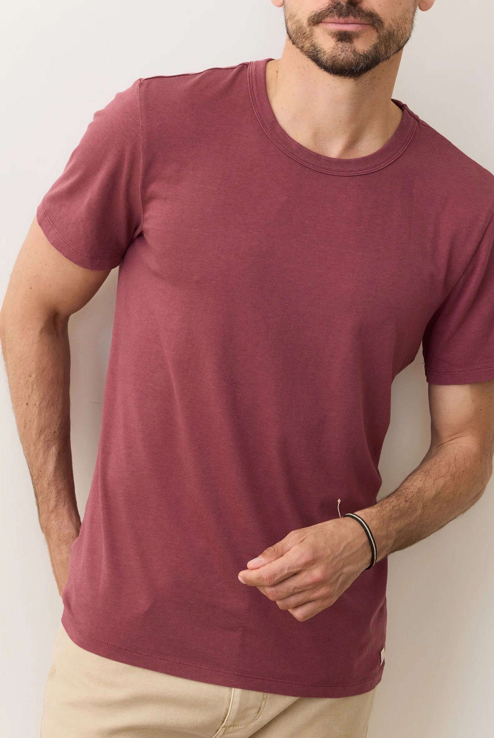 Mens Burgundy Short Sleeve Tee