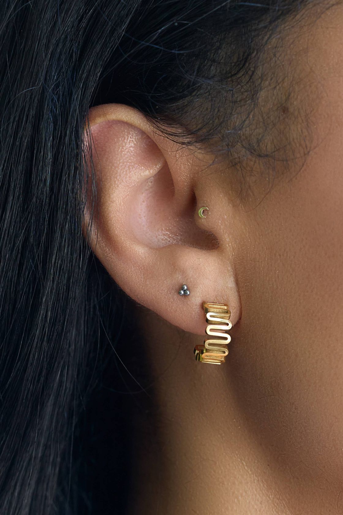 Rose & Lee Co Silo Hoops, 18k Gold Plated Earrings