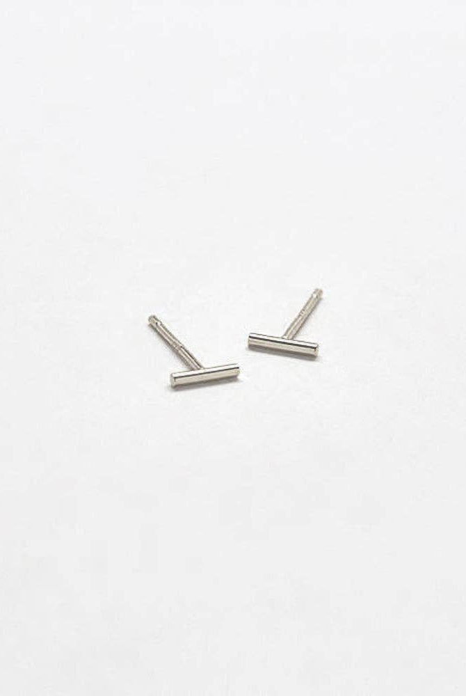 Rose & Lee Co Silver Mini Bar Earrings Earrings