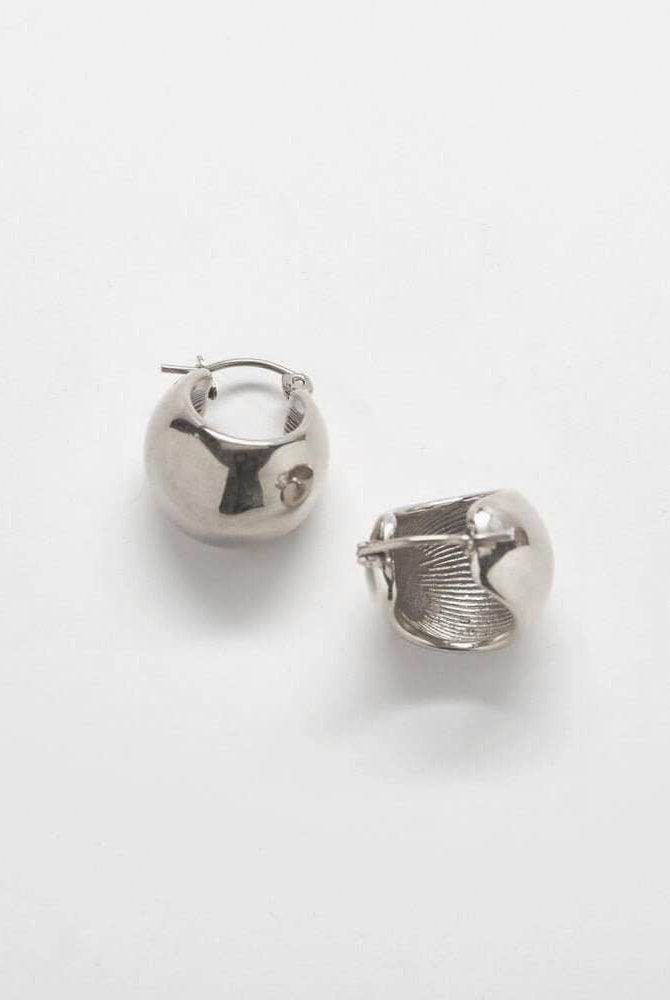 Rose & Lee Co Medium Hoop Earrings, Silver Earrings