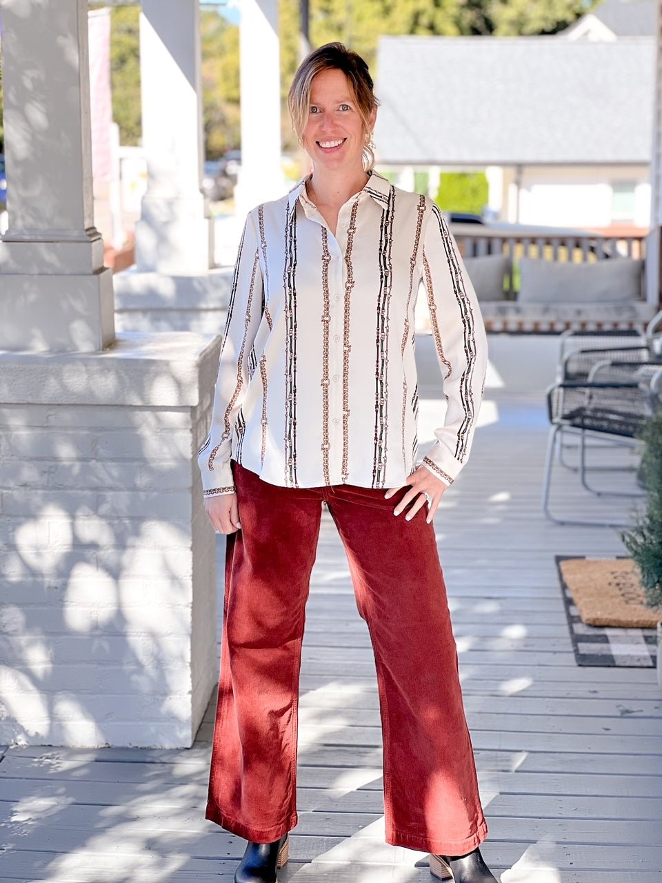 Rose & Lee Co Giana Top, Ivory/Multi unknown