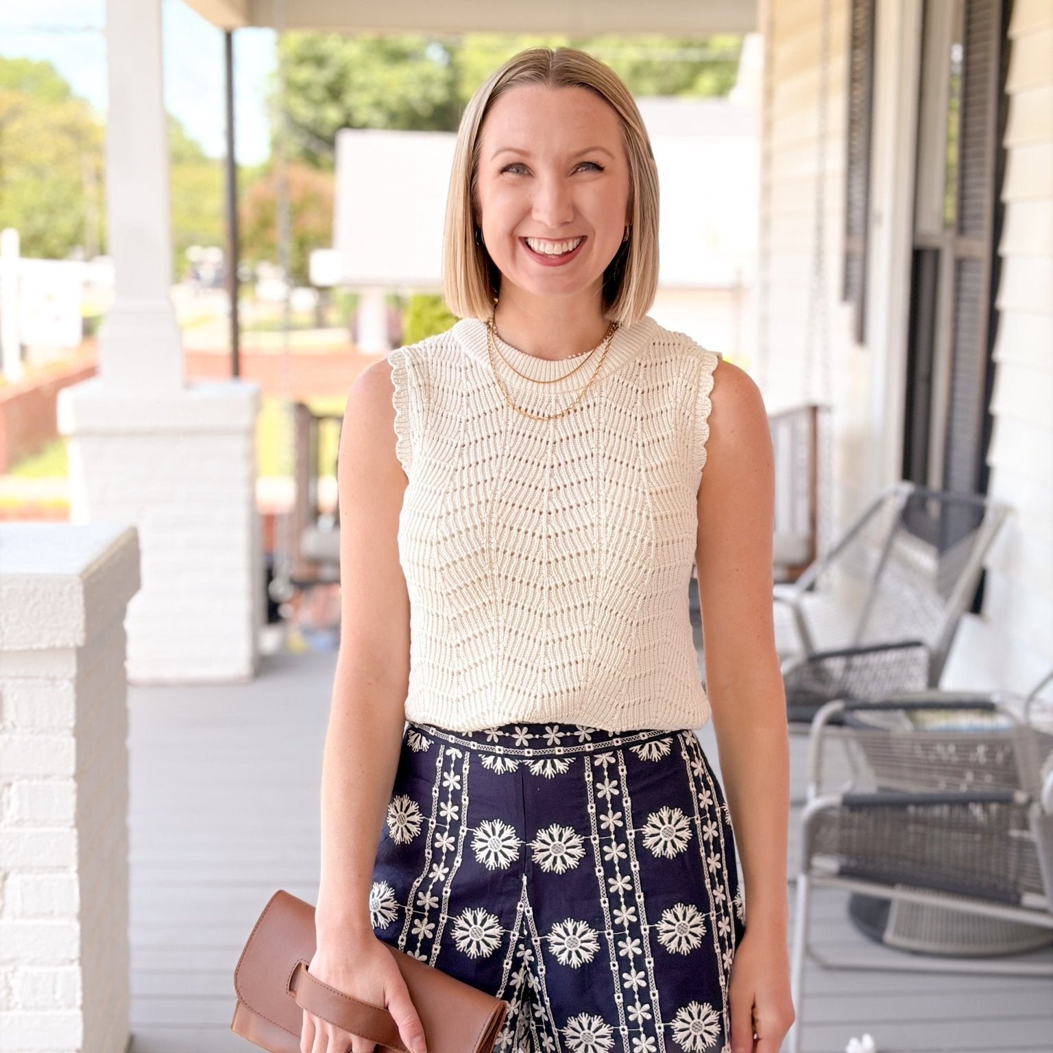 Rose & Lee Co Brielle Shorts, Navy/White Other Shorts